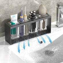 Black 3/4 Cup Rack [With Drainage] Countertop Cutlery Storage Rack Kitchen Cutlery Shelf - Black - View 11