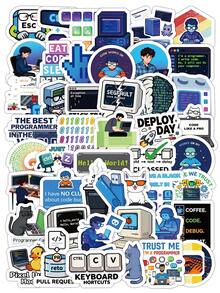 55/60 Pcs Programming Language & Tools Stickers – Python Java VS Code Docker Memes, Vintage PVC Waterproof For Developers' Desks & Devices Decoration, Scrapbooking Supplies, Stationery Stickers Funny Stickers Kindle Scrapbook Supplies Laptop Sticker - Computer Programming - View 13