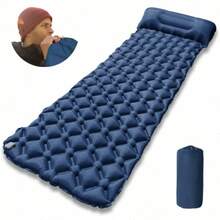 Colchoneta de dormir para camping - Esterilla de dormir inflable ultraligera con bomba de pie incorporada y almohada, colchón de aire compacto y mejorado para camping, mochilero, senderismo - Multicolor - Ver 1