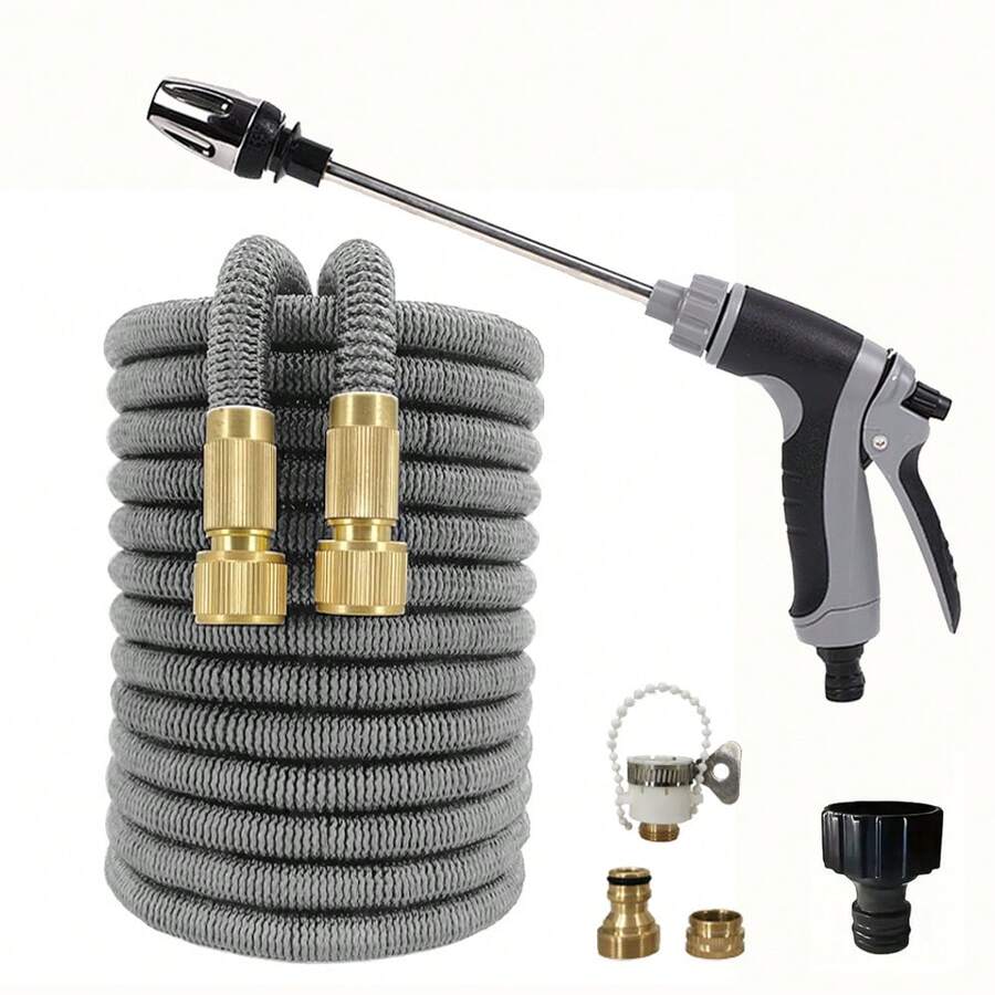 花园浇水软管高压洗车水枪家用伸缩软管泡沫套装花园浇水水枪 - A - 查看 1