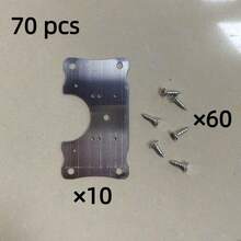 70 tấm sửa chữa bản lề chịu lực cao - Tấm lắp đặt cửa tủ có lỗ vít, phù hợp với bản lề lắp nổi/lắp chìm, tủ bếp, đồ nội thất, cửa ra vào - Cấu trúc kim loại bền chắc, hoàn thiện bằng thép không gỉ. - 10 tấm sửa chữa bản lề + 60 ốc vít - Xem 4