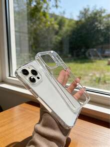 High-Quality Transparent Silicone Minimalist Cute Full-Body Shockproof Glossy Phone Case For IPhone 15/15 Pro Max/15 Pro/15 Plus/11/12/13/14/16 Pro Max/Xs/Xr/11 Pro/11 Pro Max/12 Pro/12 Pro Max/13 Pro/13 Pro Max/7 Plus/14 Pro/14 Pro Max/14 Plus/16 Pro/16 Plus/7 Plus/8 Plus/8/Se2 - White - View 2