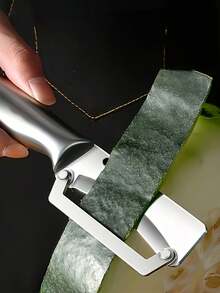 1件（二合一）硬木手柄蔬菜削皮器 - 可开瓶，开瓶器削皮器，多功能不锈钢削皮器，轻松削水果、胡萝卜、土豆、冬瓜、甘蔗、南瓜等的皮。 - 彩色 - 查看 5