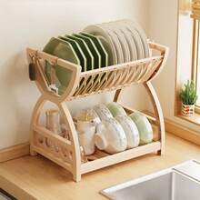 Kitchen Organizer Magic! Multi-Layer Plastic Dish Rack With Drainage, Knife Block & Utensil Holder, Space-Saving Countertop Shelf! - Multicolor - View 5