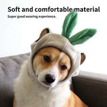 Cute Garlic Shape Pet Hat With Elastic Hook And Loop, Funny Vegetable Pet Headwear For Cats & Small Dogs - Multicolor - View 4