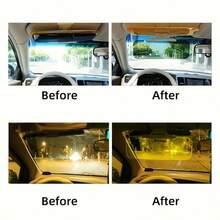 Dual-Purpose Day & Night Car Sun Visor - Blocks UV Rays, With Adjustable Clip & Suction Cup, Made Of Durable ABS Material, Fits All Vehicles, Reduces Glare From Headlights And High Beams, Installation Required - one-size - View 9