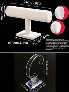 1个时尚黑色天鹅绒T字形手镯展示架 - 完美的桌面珠宝收纳架,适用于零售和家庭使用,是理想的母亲节礼物,无需用电,耐用塑料底座,可用于展示项链、手镯和手表,奢华天鹅绒表面,专为女性设计,多功能桌面收纳架,非电动设计,非常适合节日展示、圣诞节和情人节礼物创意。 - 彩色 - 查看 9