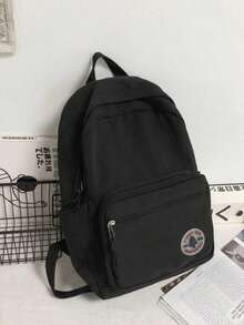 Black Nylon Casual Backpack For Women Multi-Pocket Lightweight Daypack - A - View 3