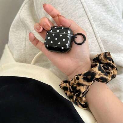 Minimalist Black Polka Dot Earphone Case Compatible With Apple Bluetooth Earphones 2nd/4th Gen, Protective Cover For New Pro 3