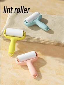 1 Set (3 Rolls, 90 Sheets) Mini Lint Roller, Refillable Sticky Roller Brush, High Adhesive Pet Hair Remover - 1 Controller + 3 Replacement Cartridges - View 6