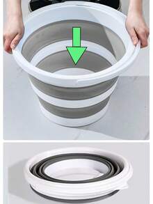 1pc Foldable Water Bucket, Portable Outdoor Travel Home Use Small Water Bucket, Fishing Bucket, Plastic Foot Washing Bucket, Soaking Bucket, Car Washing Bucket, Dorm Carry Bucket, Round Shape Water Bucket, Practical & Stylish, Space-Saving, Multi-Functional Folding Bucket - Multicolor - View 8