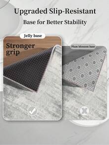 1PC Light Grey Rugs,Modern Minimalist Style, Crystal Velvet Jelly Base Runner Rug,800gsm, Non-Slip Backing, Area Rug, Mat For Living Room, Carpet For Bedroom, Machine Washable Low-Pile, Kitchen Hallway Dining Office, All-Season - Light Grey - View 10