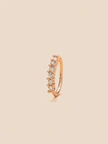 3pcs/1pc Stainless Steel Cubic Zirconia Inlaid Luxury Women Fashion Accessories, Silver Or Rose Gold Color, Party Jewelry, Perfect Gift For Valentine's Day, Women's Day, Birthday, Anniversary - Nose Ring - View 12