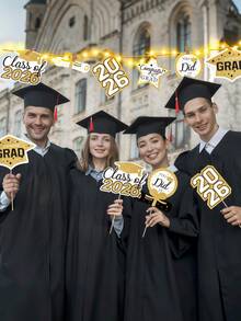 8 Stück - Abschluss Dekoration 2026 Klasse - Weiße und goldene Abschluss Tisch Mittelstücke, Platzkarten, Abschluss Party Zubehör, Weiße und goldene Abschluss Tisch Mittelstücke, Tischdekoration perfekt für Uni und High School Abschlussfeiern, Glückwünsche, Abschluss Party Zubehör - Abschlussvase mit Platin - Übersicht 5