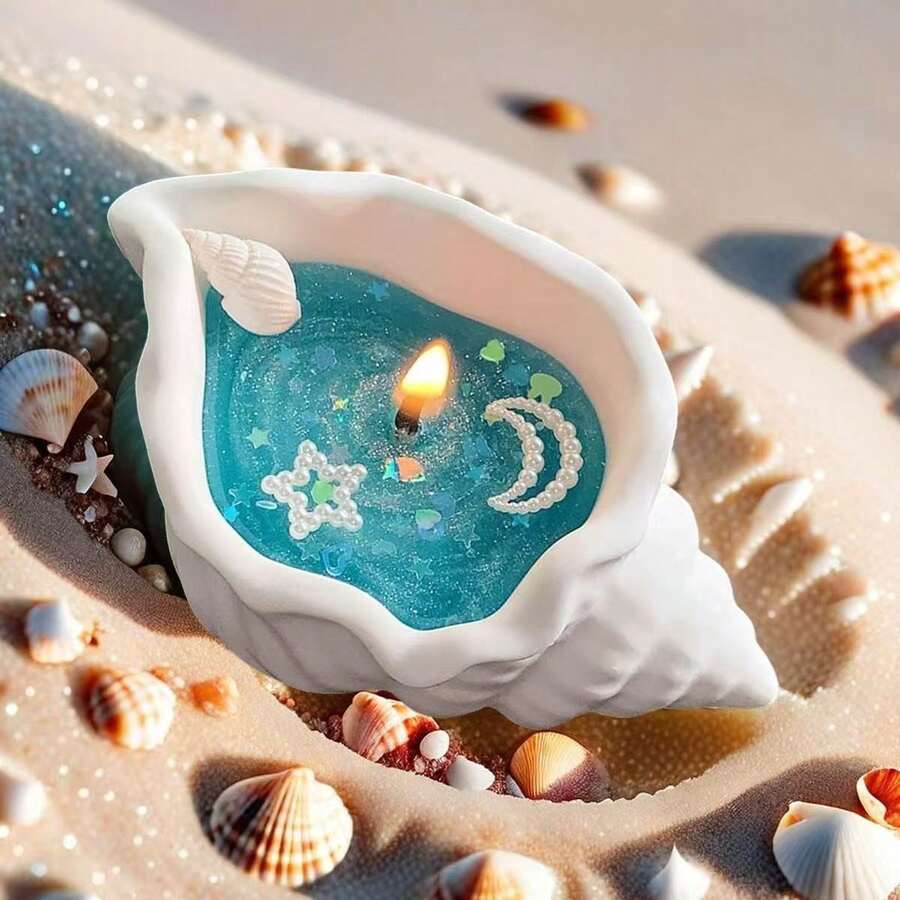 1 Nến thơm hình vỏ sò chủ đề đại dương, nến đậu nành lấy cảm hứng từ đại dương trong hộp vỏ sò có thể tái sử dụng, trang trí phòng tắm ven biển màu xanh trắng và quà tặng nhà ven biển, lý tưởng để trang trí nhà cửa, phòng khách, phòng ngủ, bàn, lối vào, cũng là một món quà nến sáng tạo để tặng và đạo cụ chụp ảnh. - A - Xem 1