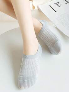 1/5/10 Pairs Of Women Invisible Summer Silicone Non-Slip Mesh Breathable Low Ankle No Show Boat Socks - Multicolor - View 5