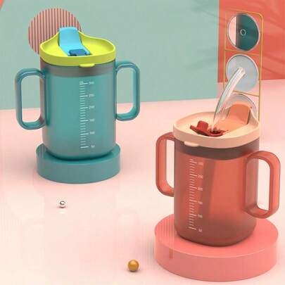 Infant Water Cup, Children's Drinking Cup, Milk Cup, Baby Marked Training Cup, Baby Dual-Use Duck Beak Cup, Straw Cup, Kids Training Cup, Toddler Straw Cup, Dual-Use Water Cup, Cup With Straw, Wide Diameter Water Cup, Children Milk Cup