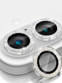 XINHONGYU Alloy Camera Lens Protector Film 3pcs Compatible With Iphone 17 Pro Max 17 Air 17 Pro 16 Pro Max 16 15 15 Plus 14 13 12 11 Mini Plus Pro Max Shiny Single-Layer Metal Glitter 9H Hardness Anti-Scratch Screen Protector Fashionable Accessory Thoughtful Protective Case Silver Glitter Easter Gift Spring Party - Silver - View 16