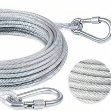 Outdoor Heavy Duty Thickened Stainless Steel Clothesline With Balcony Steel Wire Rope, Drying Hooks, Strong Anti-Rust Extra Long Traction Rope For Garden Patio Deck, Weather Resistant Metal Cable Cord - Multicolor - View 7