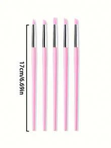 Bộ 5 món / 1 món bút vẽ móng tay - Có đầu silicone, bút khắc & vẽ màu hồng, và dụng cụ dập nổi móng, vẽ móng 3D, thiết kế DIY; bao gồm bút chấm và cọ vẽ - Dụng cụ & phụ kiện vẽ móng chuyên nghiệp - Hồng - Xem 7
