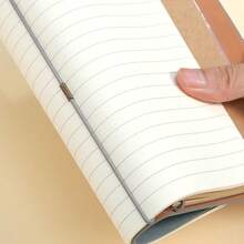 1pc Minimalist A6 Strap Bound Portable Notebook, Faux Leather Cover Journal - A6 - View 5