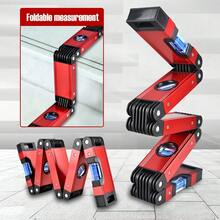 1pc Multi-Functional Folding Level Ruler, High Precision Multi-Angle Measurement, Suitable For Construction, Decoration, Carpentry, Angle Measurement - A - View 2