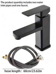 1件套浴室黑色冷热水混合水龙头，适用于盥洗台、浴室、厨房台面安装式浴室水槽水龙头，浴室水槽水龙头 - 水龍頭 - 查看 8