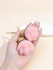 1支玫瑰形腮红刷 + 1支粉扑化妆刷，便携式多功能化妆工具 - 彩色 - 查看 9