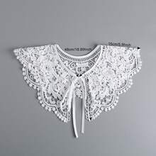 Khăn choàng cổ ren buộc rời màu đen trắng thanh lịch dành cho nữ, thích hợp để trang trí áo len, áo hoodie, áo phông và váy (mùa xuân, thu, đông), phụ kiện trang phục thường ngày. - Nhiều màu - Xem 3