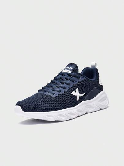  Men's XTEP Navy & White Casual Running Shoes, Comfortable Versatile Sports Sneakers For Daily Wear