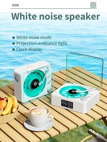 Retro Vinyl Record Player Shaped Wireless Bluetooth Speaker With Digital Display, Clock, Ambient Light, White Noise Modes, And Support For TF Card Playback - View 3