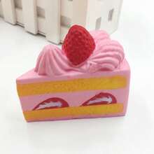 New Arrival Squishy Slow Rebound Strawberry Cake Squeeze Toy, Cake Dessert Fidget Toy - Multicolor - View 5