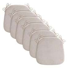 Cojines de silla en forma de D para sillas de comedor almohadillas para orejas de silla de 2.5 pulgadas de grosor con funda lavable y cómoda cojines antideslizantes para sillas de cocina con - Beis - Ver 1