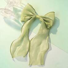 1 pieza Elegante Clip de Lazo de Primavera, Clip de Cabello de Alta Gama para Moño o Peinado Medio Recogido - Verde - Ver 5