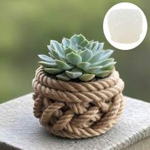 SUPWANPENG 1pc Knot Succulents Flower Pot Silicone Mold Exquisite Knot Modeling Resin Gypsum Flower Pot Mold Cement Concrete Flower Pot Mold Arts And Crafts Mold Decorative Gift - A - View 3