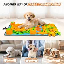 Interaktive Hunde Schnüffelmatte - Strapazierfähige Polyesterfaser Futtermatte mit duftenden Lebensmitteln und versteckten Leckerchen - Puzzle-Spielzeug für Geruchstraining und langsames Füttern, geeignet für alle Hunderassen - Babyblau - Übersicht 4