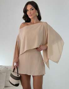 3-Piece Set: Short Skirt, Top, And Blouse. - Màu be - Xem 1