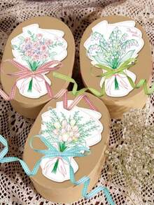 12/20支创意花束礼品套装，含3D立体贺卡，优雅花束生日卡、节日卡、浪漫花束卡、花束明信片、创意小礼品卡、毕业礼物、婚礼贺卡，设计精美，艺术明信片，细节精致，高品质印刷，适合情侣、母亲节、情人节等场合。 - 套裝 - 查看 8