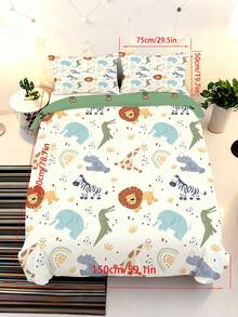 2/3pcs Soft Children's Duvet Cover Set, Bohemian Style Animal Pattern Bedding, Colorful Jungle Print Bedding Set, Suitable For Children's Bedroom All Seasons (Twin/Full/Queen Size) - Multicolor - View 13