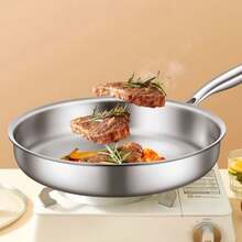 3-Layer Stainless Steel Frying Pan, Suitable For Induction Cooktop, Large Size Pan, Oven & Dishwasher , Fast & Even Heating, PFOA & - View 13