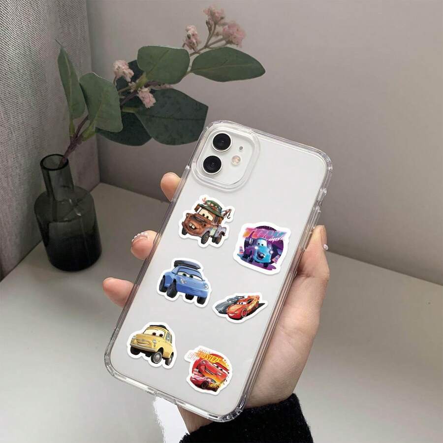 500 miếng dán hình Cars McQueen dạng cuộn, hình dán hoạt hình dễ thương chống thấm nước dùng cho bình nước, máy tính xách tay, ốp điện thoại, sổ lưu niệm, phần thưởng cho trẻ em. - Xe ô tô - Xem 1