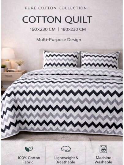100% Cotton Quilt Bedspread – Lightweight Multi-Purpose Coverlet – All Season – Made In Türkiye