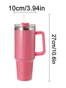 大容量保温杯，超大冰饮杯带吸管，不锈钢保温水瓶，带杯套套装 - 彩色 - 查看 9