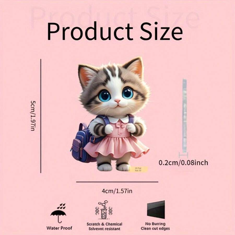 1 móc khóa acrylic 2D dễ thương, phù hợp với nhiều trường hợp, có thể treo trên túi xách, USB, v.v., thiết kế phẳng 2D.