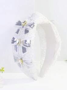 1pc Women's Carnival Glitter Sequin Crystal Bow Cute Party Headband, Carnival Gift - Multicolor - View 5