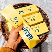 Moist Butter Stick Stress Ball Classroom Focus Tool! Hachimi Super Moist Soft Butter Stick, Silent Stretching Slow Rebound Stress Toy, Helps Reduce Student Distraction Fun Soft Squishy Toy - 黃色 1 件 - 查看 4