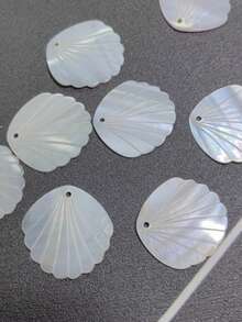 10 Pcs Natural Abalone Shell Pendants, Fan-Shaped Jewelry Making Materials, Shell Craft Accessories - Multicolor - View 11