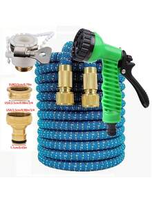 柔性可伸缩灌溉软管，带喷枪和通用接头的神奇花园软管，高压，汽车清洁工具，带可调节控制阀的植物浇水系统，浇水喷头，园艺和草坪用品 - B - 查看 12