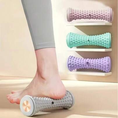 Fußmassage-Roller mit Geschwindigkeitsregelung - Tiefengewebemassage mit rauer Oberfläche, mittlere Festigkeit, manuelle Bedienung, geeignet für Yoga- und Fitnessenthusiasten, Heimfitnesserlebnis, Yoga-Zubehör, modernes Design, robuste Konstruktion