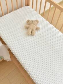 1pc Baby Crib Comforter Plush Bedsheet Fitted Sheet Set, Soft & Comfortable Newborn Patchwork Mattress Cover, Suitable For All Seasons, Machine Washable - White - View 25
